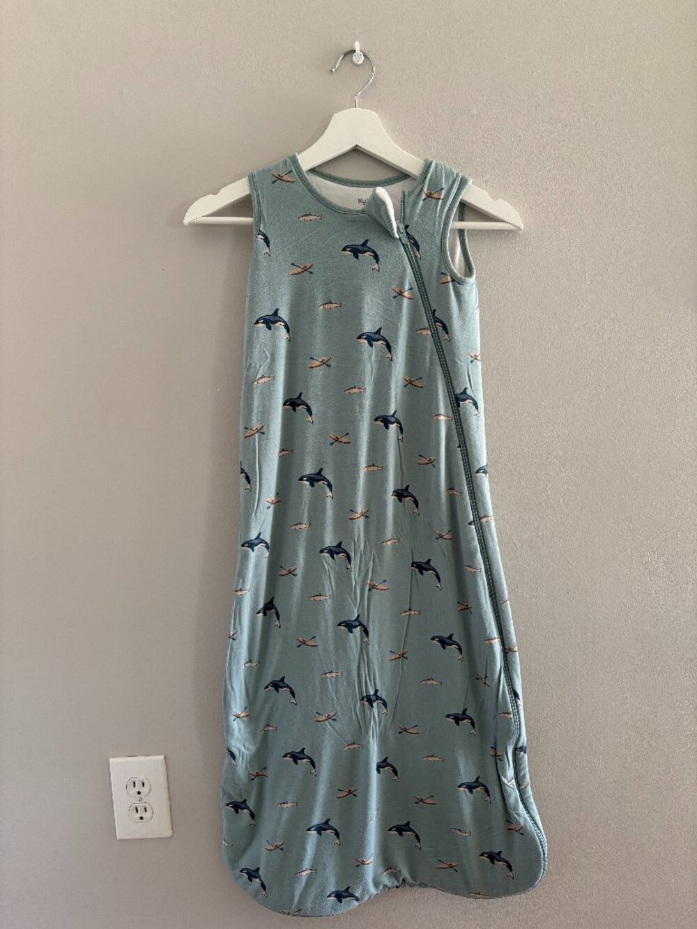 Kyte Baby Large Sleep Bag 1.0 TOG Whale & Kayak (Coastline) Print